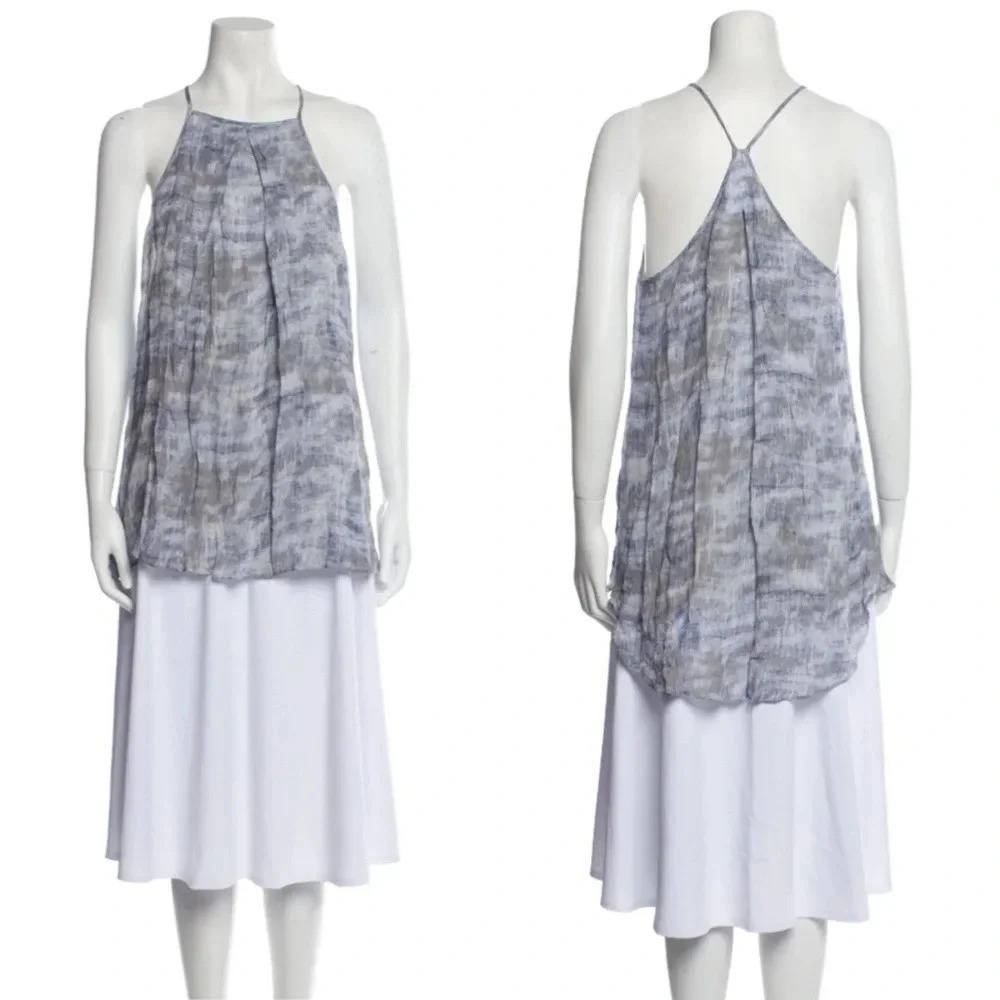 Derek Lam 10 Crosby abstract silk racerback camisole Tank Blouse size 6
